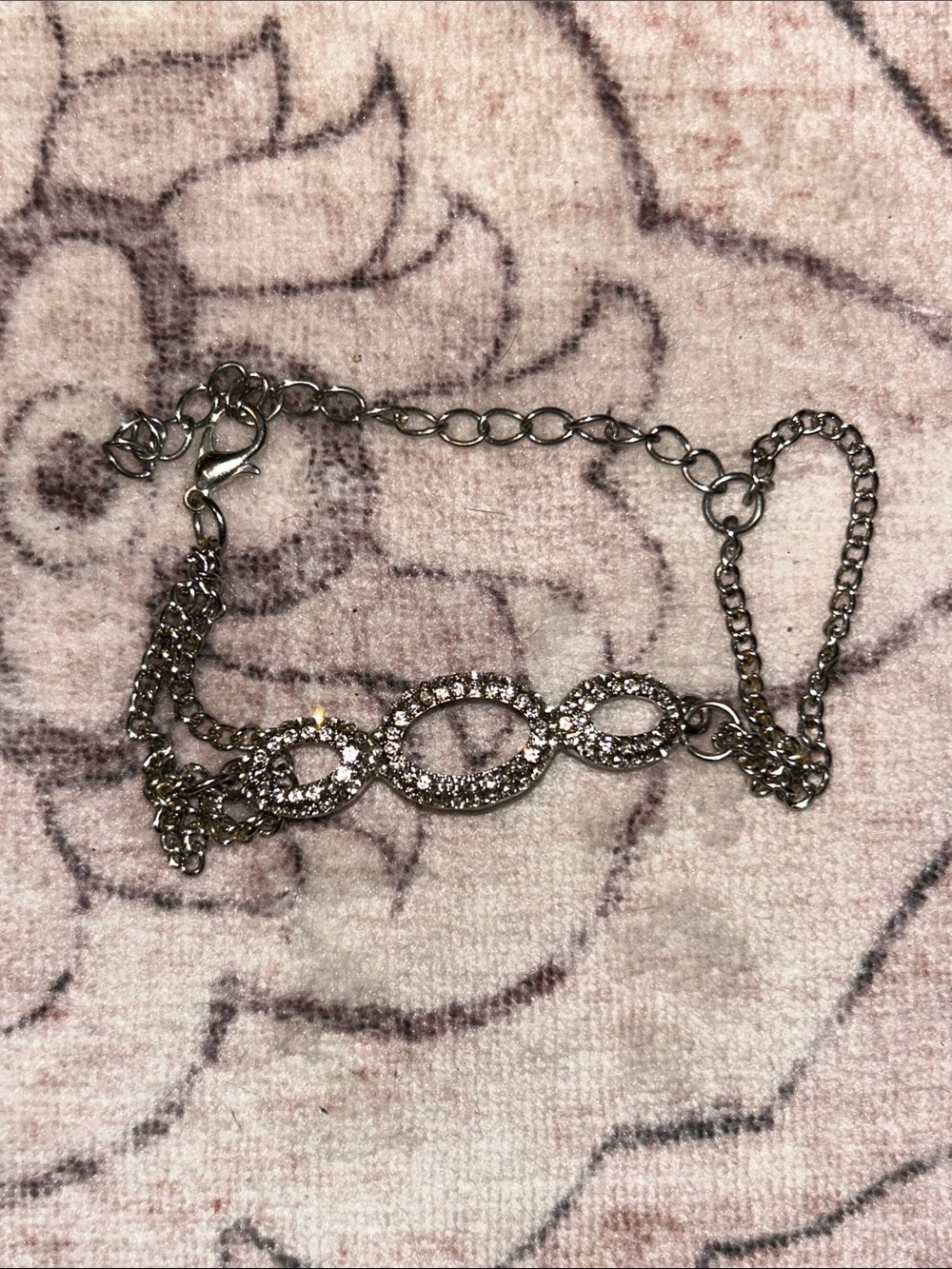 Crystal Link Silver-Tone Women's Bracelet